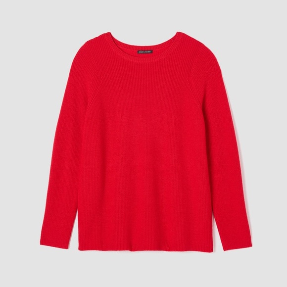 NWT Eileen Fisher Merino Crew Neck Top in Regenerative Wool - Picture 6 of 6